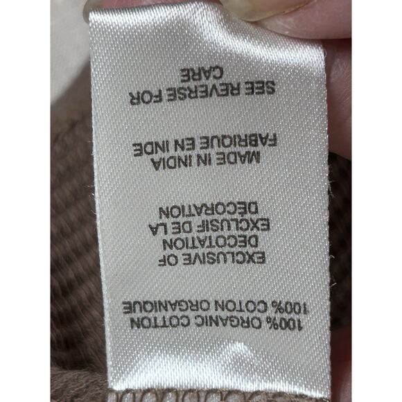 Aventura Organic Cotton embroidered mocha brown pullover waffle knit top Sz M - Picture 7 of 7